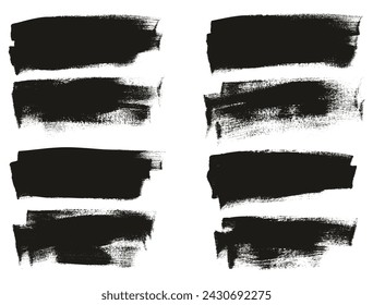 Hand Drawn Flat Calligraphy Paint Brush Regular Long Background High Detail Abstract Vector Background Set 