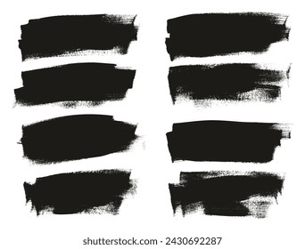 Hand Drawn Flat Calligraphy Paint Brush Regular Long Background High Detail Abstract Vector Background Set 