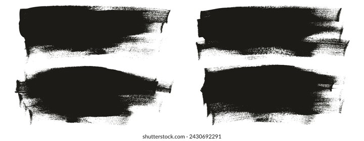 Hand Drawn Flat Calligraphy Paint Brush Regular Long Background High Detail Abstract Vector Background Set 