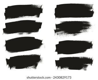 Hand Drawn Flat Calligraphy Paint Brush Regular Long Background High Detail Abstract Vector Background Set 