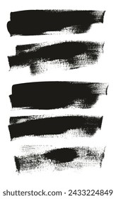 Hand Drawn Flat Calligraphy Paint Brush Regular Long Background High Detail Abstract Vector Background Set 