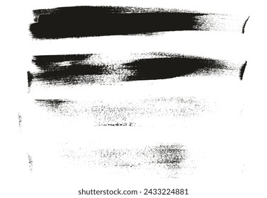 Hand Drawn Flat Calligraphy Paint Brush Regular Long Background High Detail Abstract Vector Background Set 