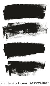Hand Drawn Flat Calligraphy Paint Brush Regular Long Background High Detail Abstract Vector Background Set 