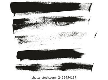 Hand Drawn Flat Calligraphy Paint Brush Regular Long Background High Detail Abstract Vector Background Set 