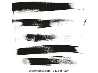 Hand Drawn Flat Calligraphy Paint Brush Regular Long Background High Detail Abstract Vector Background Set 