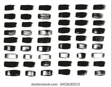 Hand Drawn Flat Calligraphy Paint Brush Regular Straight Lines High Detail Abstract Vector Background Set 
