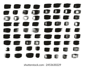 Hand Drawn Flat Calligraphy Paint Brush Regular Straight Lines High Detail Abstract Vector Background Set 