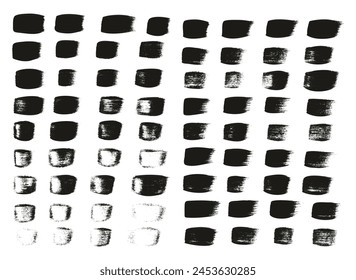 Hand Drawn Flat Calligraphy Paint Brush Regular Straight Lines High Detail Abstract Vector Background Set 