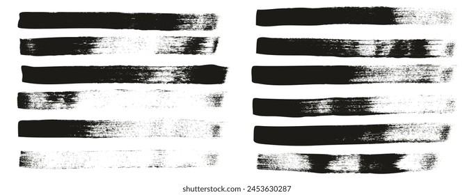 Cepillo plano dibujado a mano de la caligrafía Líneas rectas regulares Conjunto de fondo de Vector Abstractas de alto detalle 