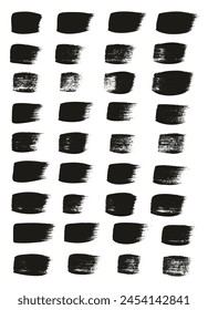 Hand Drawn Flat Calligraphy Paint Brush Regular Straight Lines High Detail Abstract Vector Background Set 