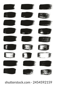 Hand Drawn Flat Calligraphy Paint Brush Regular Straight Lines High Detail Abstract Vector Background Set 