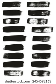 Hand Drawn Flat Calligraphy Paint Brush Regular Straight Lines High Detail Abstract Vector Background Set 