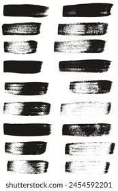 Hand Drawn Flat Calligraphy Paint Brush Regular Straight Lines High Detail Abstract Vector Background Set 