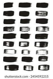 Hand Drawn Flat Calligraphy Paint Brush Regular Straight Lines High Detail Abstract Vector Background Set 
