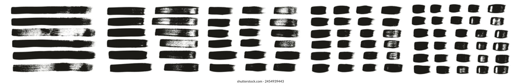 Hand Drawn Flat Calligraphy Paint Brush Regular Straight Lines High Detail Abstract Vector Background MEGA Set 