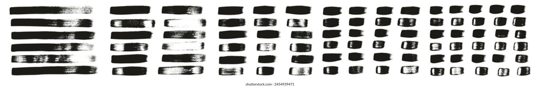Hand Drawn Flat Calligraphy Paint Brush Regular Straight Lines High Detail Abstract Vector Background MEGA Set 