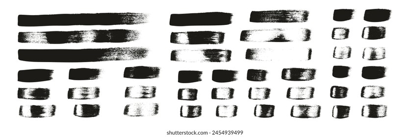 Hand Drawn Flat Calligraphy Paint Brush Regular Straight Lines High Detail Abstract Vector Background MEGA Set 