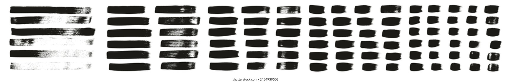 Pincel plano dibujado a mano Pincel de caligrafía Líneas rectas regulares Fondo de Vector Abstractas de alto detalle MEGA Set 