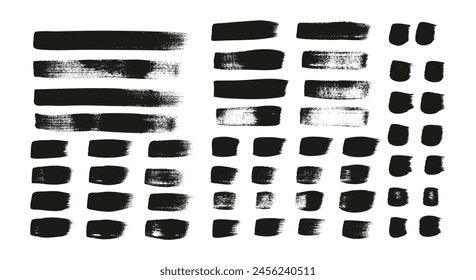 Hand Drawn Flat Calligraphy Paint Brush Regular Straight Lines High Detail Abstract Vector Background MEGA Set 