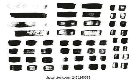 Hand Drawn Flat Calligraphy Paint Brush Regular Straight Lines High Detail Abstract Vector Background MEGA Set 