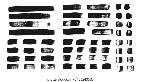 Hand Drawn Flat Calligraphy Paint Brush Regular Straight Lines High Detail Abstract Vector Background MEGA Set 