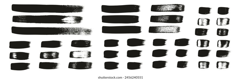 Hand Drawn Flat Calligraphy Paint Brush Regular Straight Lines High Detail Abstract Vector Background MEGA Set 