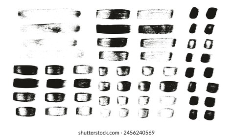 Pincel plano dibujado a mano Pincel de caligrafía Líneas rectas regulares Fondo de Vector Abstractas de alto detalle MEGA Set 