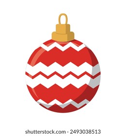 Adorno plano dibujado a mano de la bola de Navidad.