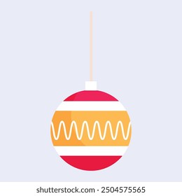 Dibujado a mano plana bola de Navidad ornamento ilustración.