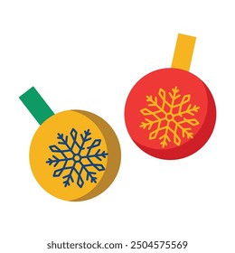 Dibujado a mano plana bola de Navidad ornamento ilustración.
