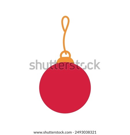 Hand drawn flat christmas ball ornament.