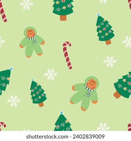 Hand drawn flat christmas pattern design