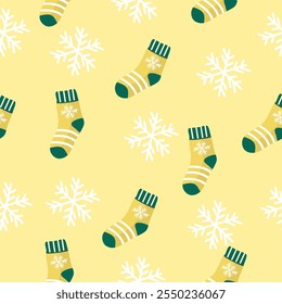 Hand drawn flat christmas seamless pattern design. Cute kawaii style. Suitable for wallpaper, backdrop, wrapping paper, children product, etc