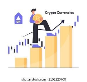 Ilustración del concepto de inversión en moneda cripto plana dibujada a mano