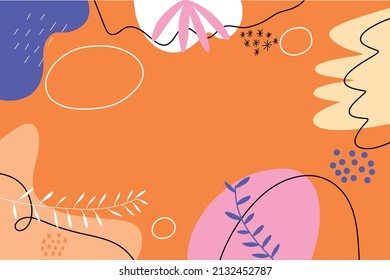 Hand drawn flat design abstract doodle art background, Abstract hand drawn art vector