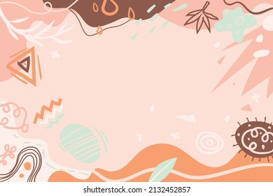 Hand drawn flat design abstract doodle art background, Abstract hand drawn art vector