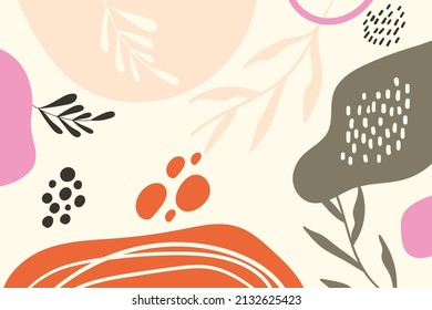 Diseño plano dibujado a mano fondo de doodle abstracto, vector de fondo de arte abstracto