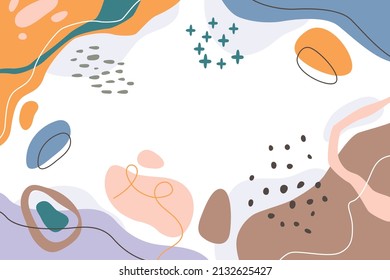 Diseño plano dibujado a mano fondo de doodle abstracto, vector de fondo de arte abstracto