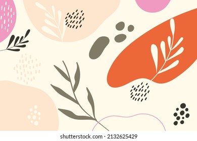 Hand drawn flat design abstract doodle background, Abstract art background vector