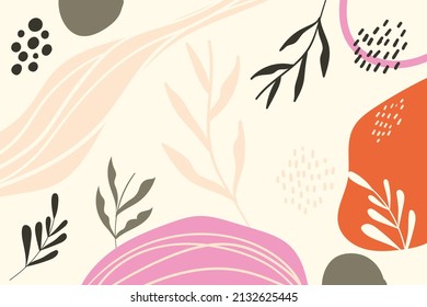 Hand drawn flat design abstract doodle background, Abstract art background vector