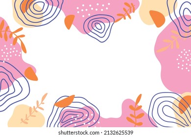 Diseño plano dibujado a mano fondo de doodle abstracto, vector de fondo de arte abstracto