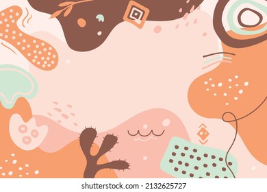 Hand drawn flat design abstract doodle background, Abstract art background vector