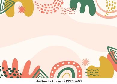 Vector de fondo de doodle abstracto de diseño plano dibujado a mano