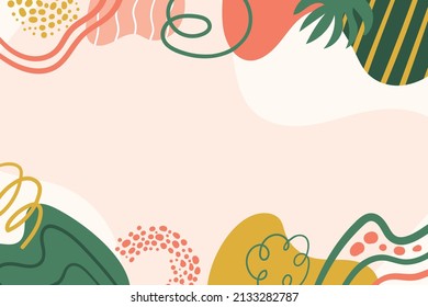 Vector de fondo de doodle abstracto de diseño plano dibujado a mano