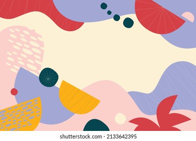 Vector de fondo de doodle abstracto de diseño plano dibujado a mano