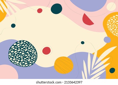 Vector de fondo de doodle abstracto de diseño plano dibujado a mano