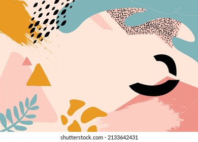 Hand drawn flat design abstract doodle background vector