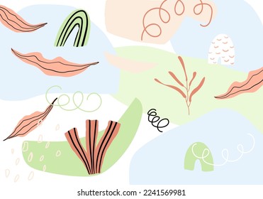 Patrón de doodle abstracto de diseño plano dibujado a mano.