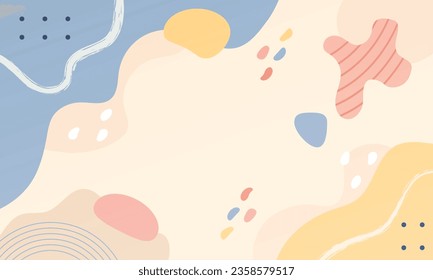Hand drawn flat design abstract multicolor background