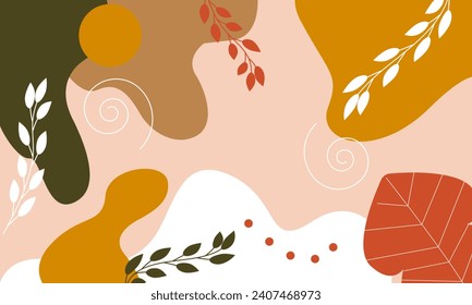 fondo abstracto de formas de diseño plano dibujado a mano